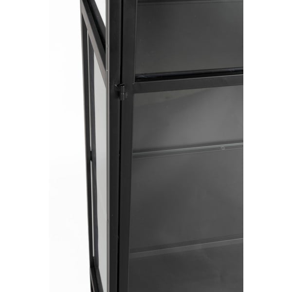 Fekete fém tálalószekrény 70x170x35 cm Rob – White Label-image-4