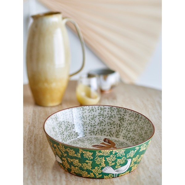 Zöld kerámia tál ø 28 cm Hezha – Bloomingville-image-1