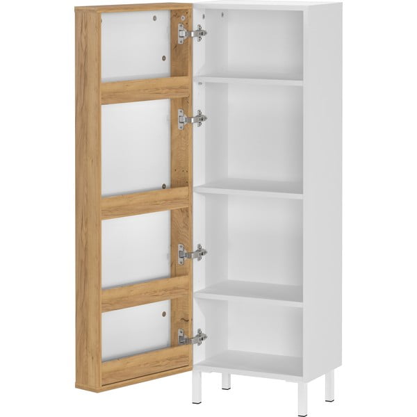 Fehér magas-keskeny fürdőszoba szekrény 39x120 cm Topeka – Germania-image-3