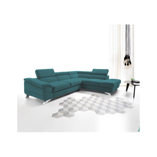 Gamma türkiz kinyitható sarokkanapé, jobb oldali - Windsor & Co Sofas-image-4