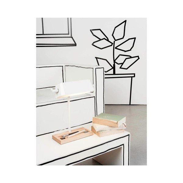 Fehér-natúr színű asztali lámpa fém búrával (magasság 40 cm) Cambridge – it's about RoMi-image-4