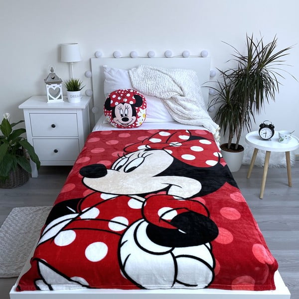 Piros mikroplüss gyerek takaró 100x150 cm Minnie – Jerry Fabrics-image-2