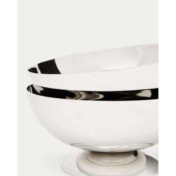 Ezüstszínű rozsdamentes acél szervírozó tálka szett 2 db-os Nirela – Kave Home-image-3