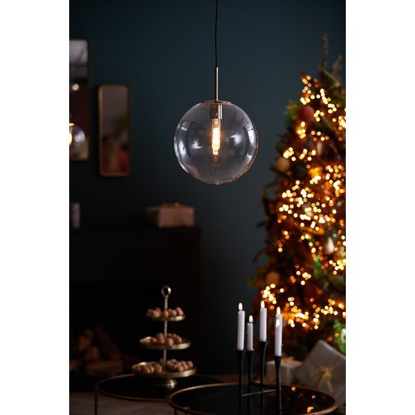 Bronzszínű függőlámpa üveg búrával ø 30 cm Medina – Light & Living-image-2