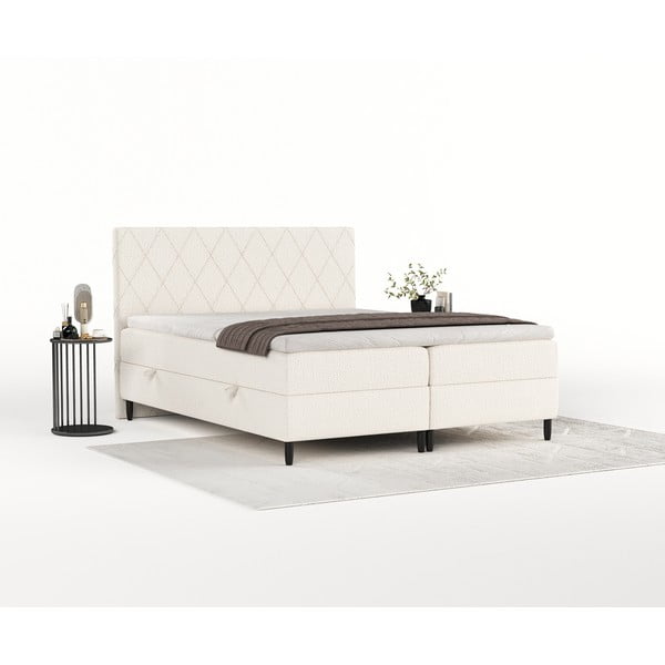 Krémszínű ágyneműtartós boxspring ágy 160x200 cm Gwen – Maison de Rêve-image-3