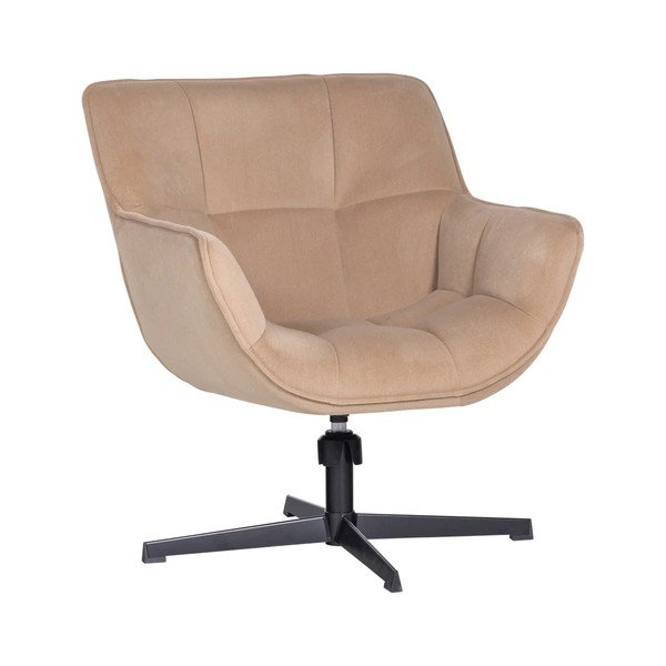 Bézs forgó bársony fotel Wibo – WOOOD