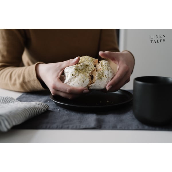 Len konyharuha 45x65 cm Thin Black Stripes – Linen Tales-image-4