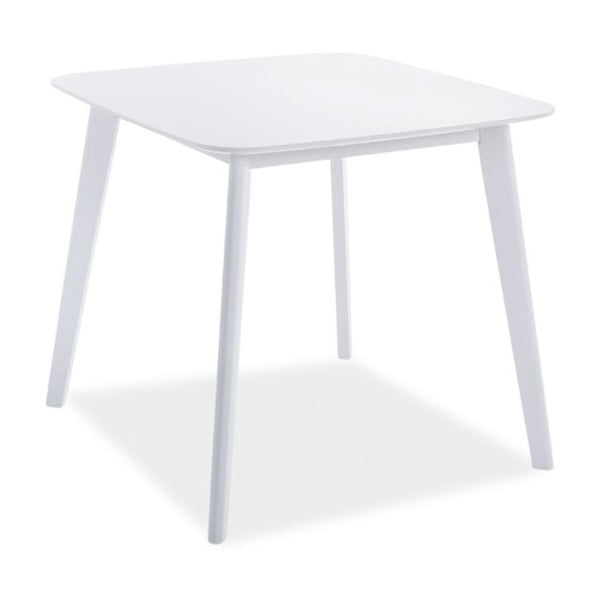 Sigma fehér asztal kaucsukfa lábakkal, 80 x 80 cm - Signal