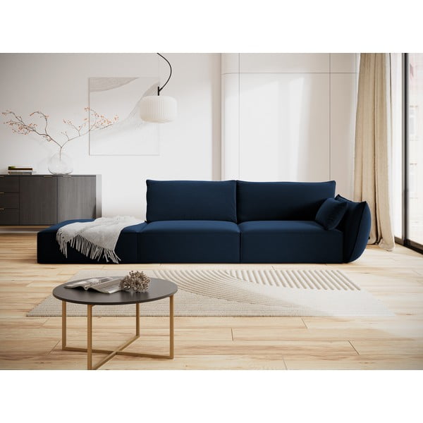 Sötétkék bársony kanapé, jobb oldali 264 cm Vanda – Mazzini Sofas-image-1
