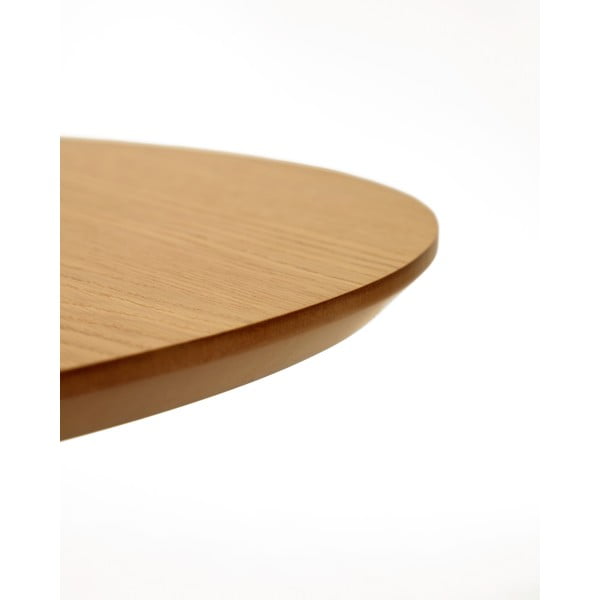 Natúr színű bővíthető étkezőasztal tölgyfa dekorral 90x140 cm Oqui – Kave Home-image-4