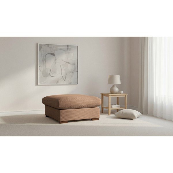 Világosbarna kordbársony puff Comfy – Scandic-image-4