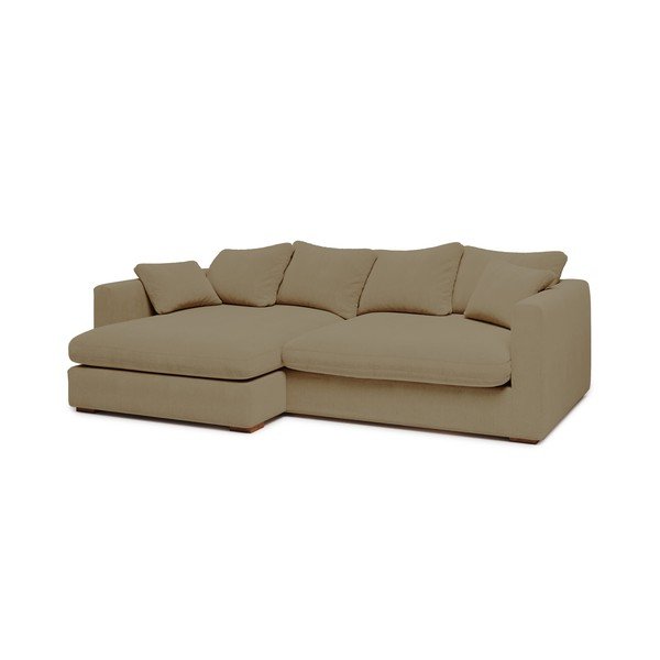 Bézs kordbársony sarokkanapé (bal oldali) Comfy – Scandic-image-1