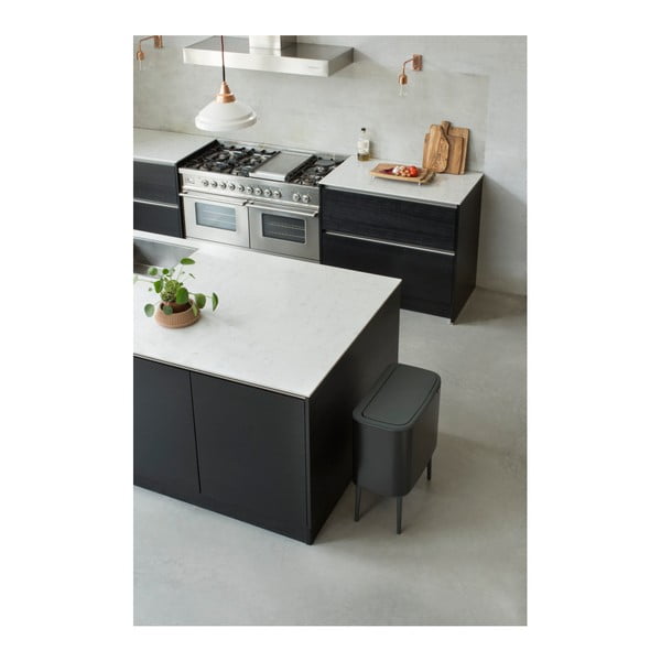 Matt fekete acél érintésre nyíló szelektív szemetes 33 l Bo Touch Bin – Brabantia-image-4