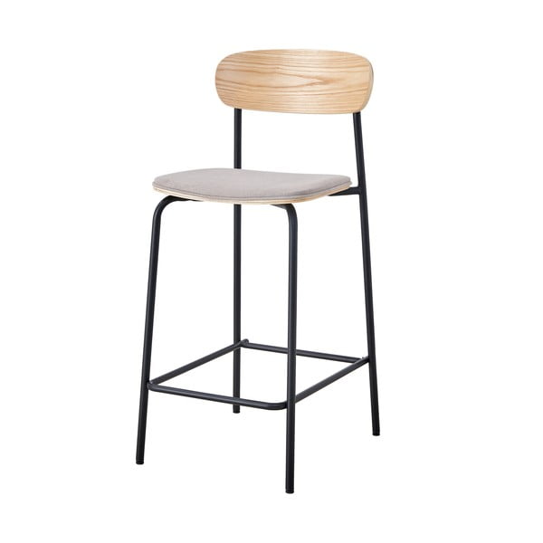 Fekete-szürkésbarna bárszék szett 2 db-os (ülésmagasság 66 cm) Adriana – Marckeric-image-2