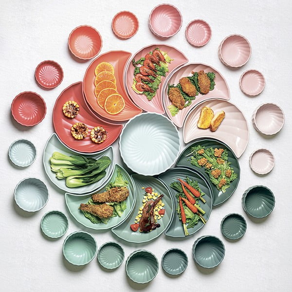 Agyagkerámia szervírozó készlet 5 db-os Palmarosa pink – Villa Altachiara-image-1