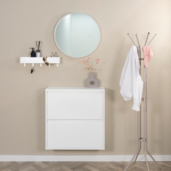 Fehér fém billenő ajtós cipőtartó 75x77,5x22,5 cm Billy – Spinder Design-image-1