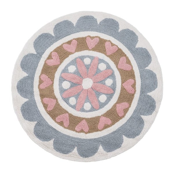 Pamut gyerek szőnyeg ø 100 cm Flower – Ixia