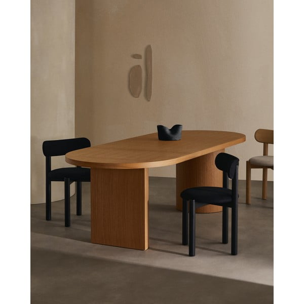 Étkezőasztal tölgyfa dekorral 100x240 cm Nealy – Kave Home-image-1