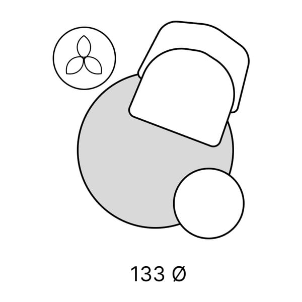 Bézs kerek szőnyeg ø 130 cm Norge – Universal-image-3