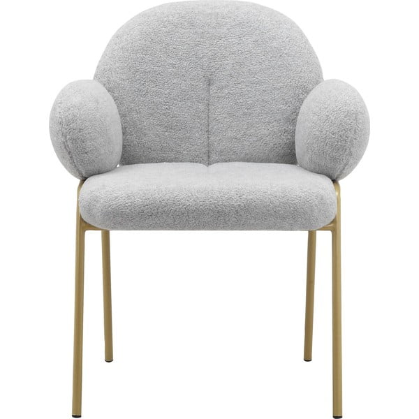 Világosszürke kárpitozott karfás étkezőfotel szett 2 db-os Iwama – Støraa-image-2