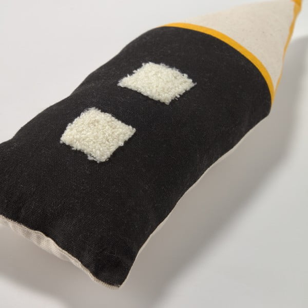Nisi fekete-bézs organikus pamut gyerekpárna, 13 x 35 cm - Kave Home-image-1