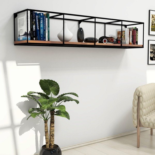 Miray falipolc sötét diófából, hosszúság 120 cm-image-3