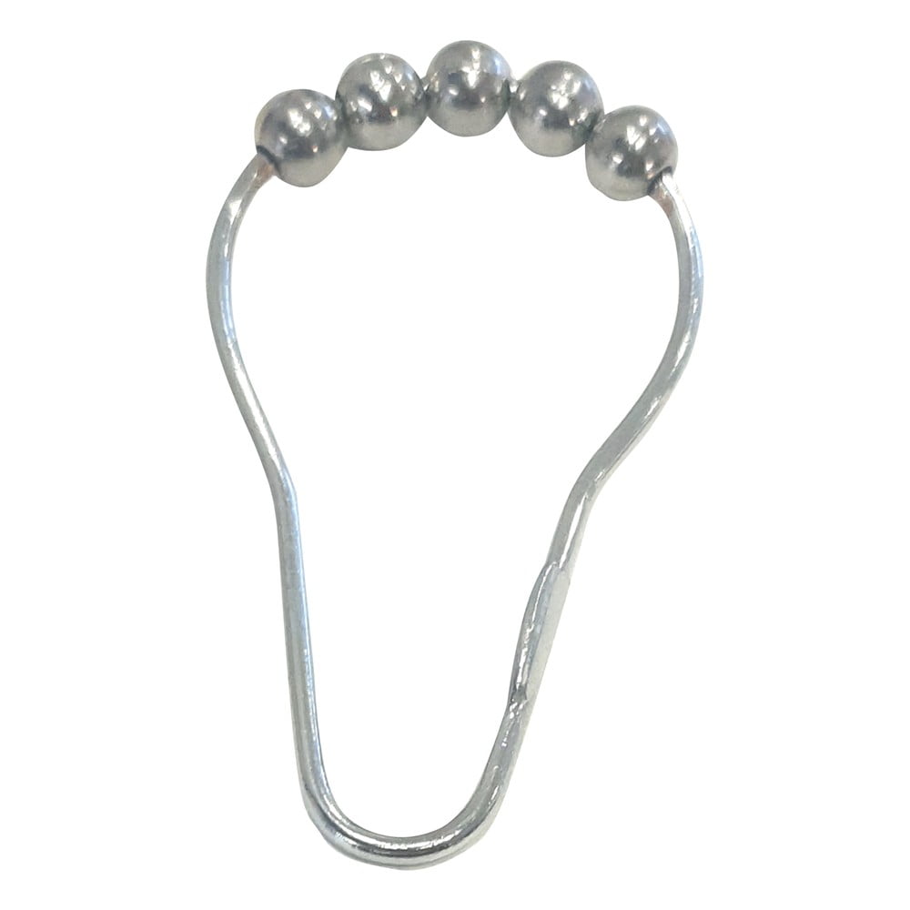 Fényes ezüstszínű zuhanyfüggöny akasztó szett 12 db-os 3,5 cm Anello – Spirella