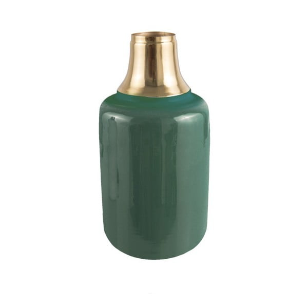 Shine zöld váza aranyszínű részletekkel, magasság 28 cm - PT LIVING