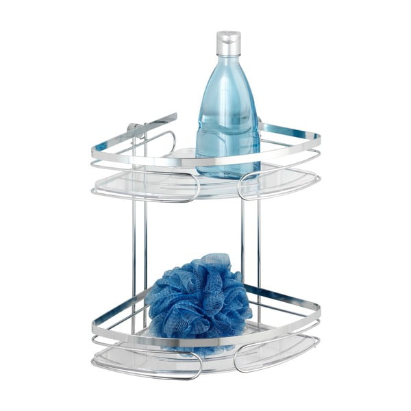 Premium rozsdamentes acél kétszintes fali sarokpolc - Wenko-image-3