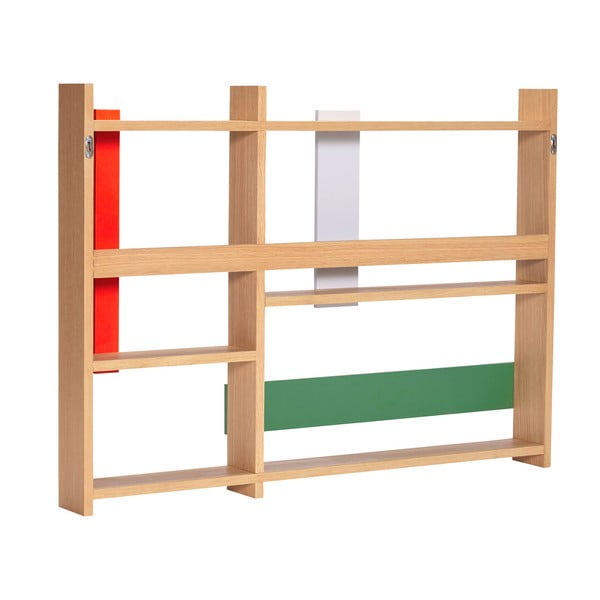 Natúr színű többszintes fali polc tölgyfa dekorral 110 cm Arki – Hübsch-image-2