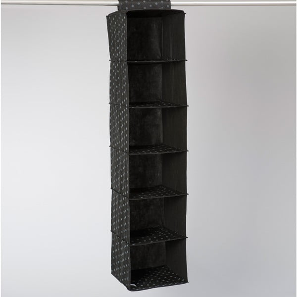 Garment fekete felfüggeszthető, 6 rekeszes tároló - Compactor