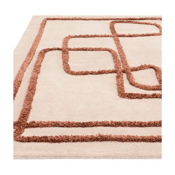 Téglavörös-krémszínű kézi szövésű gyapjú szőnyeg 160x230 cm Matrix – Asiatic Carpets-image-3