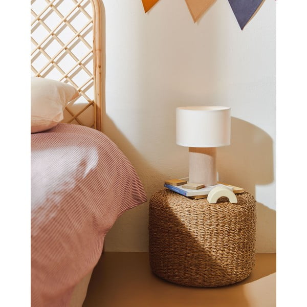 Fehér-bézs asztali lámpa textil búrával (magasság 29 cm) Bianella – Kave Home-image-1