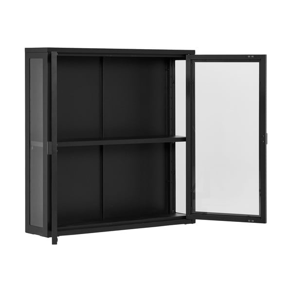 Fekete fém függő tálalószekrény 80x80 cm Brisbane – House Nordic-image-2