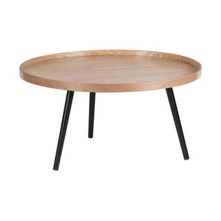 Mesa bézs-fekete dohányzóasztal, ø 78 cm - WOOOD