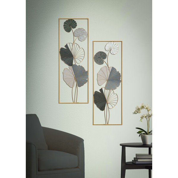 Lotus B fali fémdekoráció, 31 x 89,5 cm - Mauro Ferretti-image-1