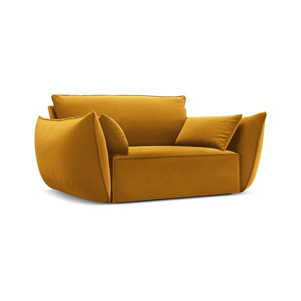Mustársárga bársony fotel Vanda – Mazzini Sofas