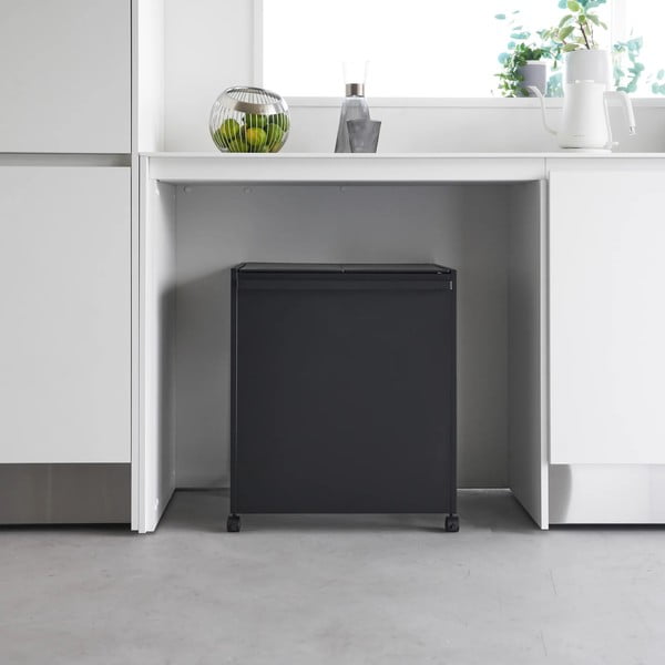 Fekete fém szelektív szemetes Tower – YAMAZAKI-image-1