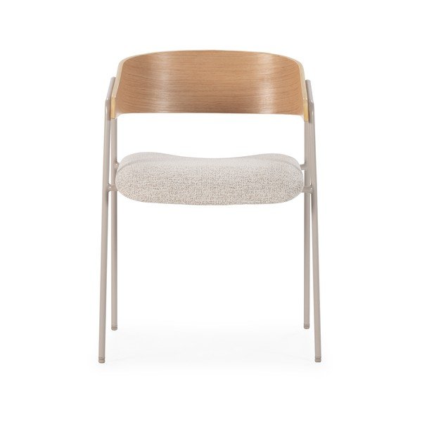 Világosszürke-natúr színű kárpitozott karfás étkezőfotel szett 2 db-os Cora – MOME-image-2