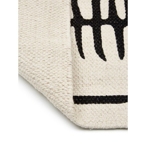 Rita bézs-fekete kézzel szőtt pamut szőnyeg, 70 x 140 cm - Westwing Collection-image-3