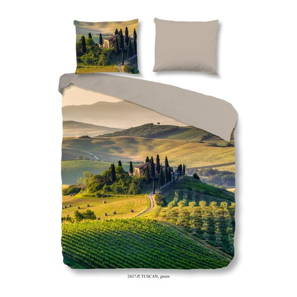 Tuscan Green kétszemélyes pamut ágyneműhuzat garnitúra, 200 x 240 cm - Good Morning