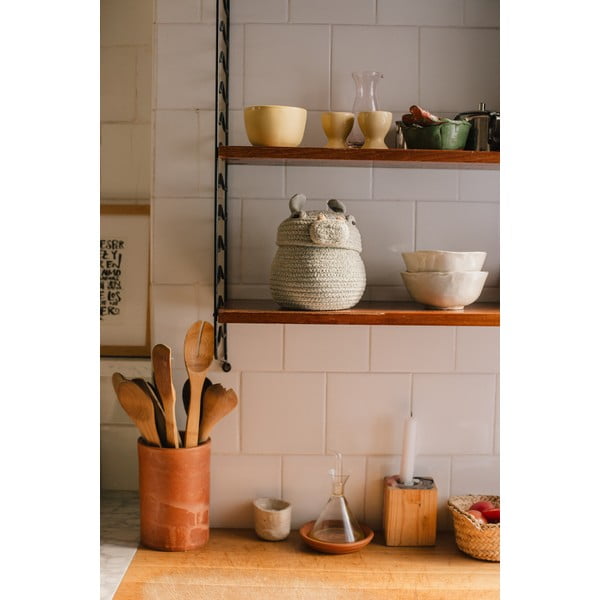 Világosszürke textil játéktároló kosár ø 15x15 cm Mini Henry the Hippo – Lorena Canals-image-2