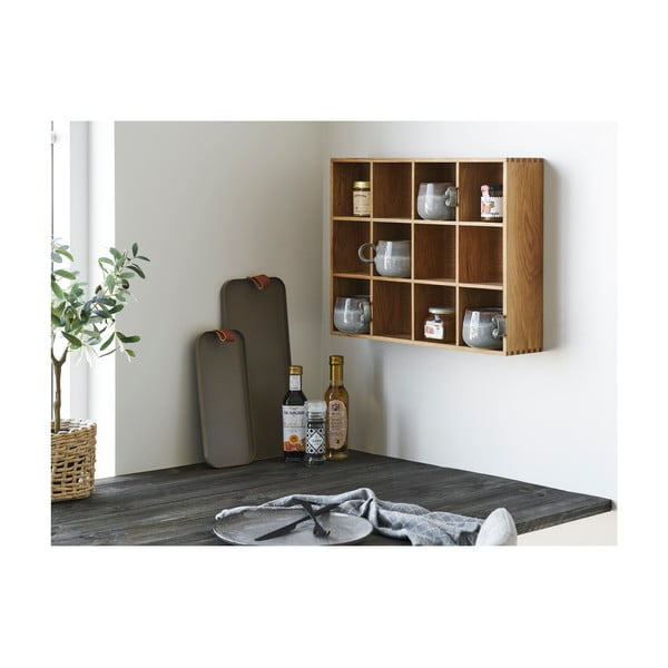 Natúr színű többszintes fali polc tölgyfa dekorral 11 cm Soria – House Nordic-image-1