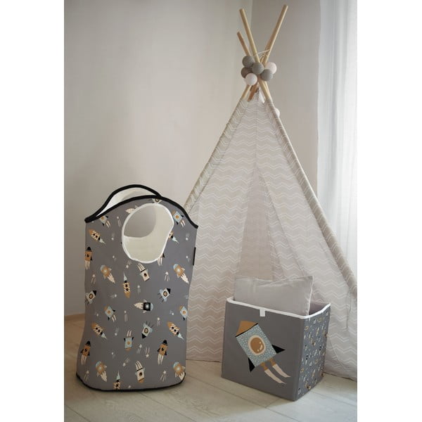 Szürke szövet gyerek tárolódoboz Cosmos - Butter Kings-image-1