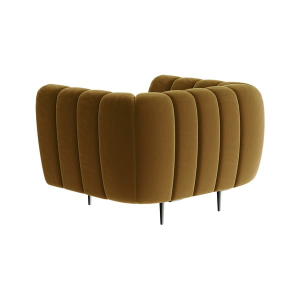 Shel mézsárga bársony fotel - Ghado-image-3