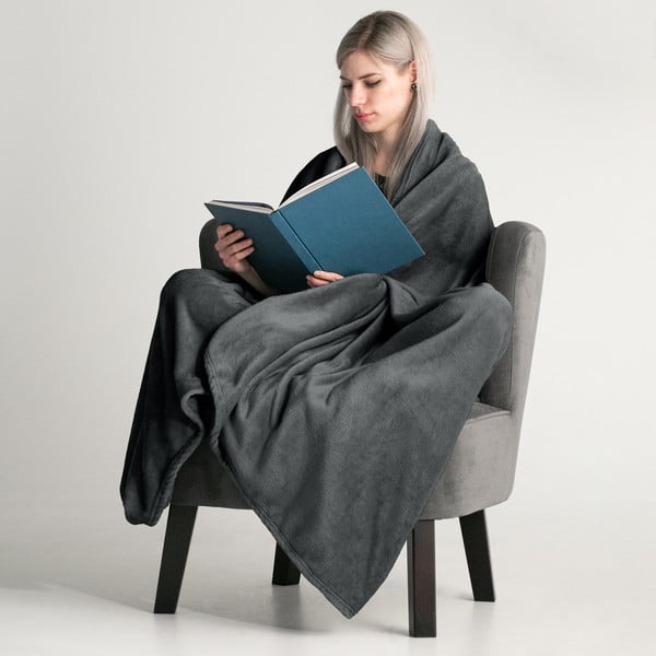Mic sötétszürke mikroszálas takaró, 150 x 200 cm - DecoKing-image-1