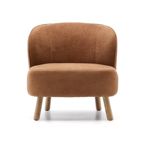 Terrakotta színű zsenília fotel Ulit – Kave Home-image-2