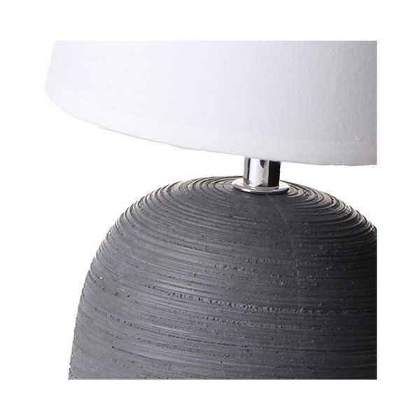 Szürke kerámia asztali lámpa textil búrával (magasság 27,5 cm) – Casa Selección-image-2