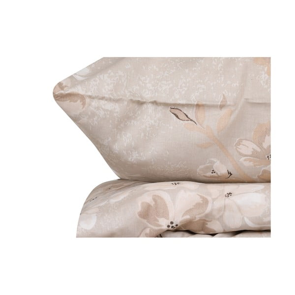 Bézs kétszemélyes-hosszabbított pamut ágyneműhuzat lepedővel 200x220 cm Elena – Mijolnir-image-2