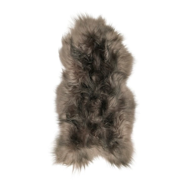 Ptelja szürkésbarna hosszú szálas birkabőr, 100 x 55 cm - Arctic Fur